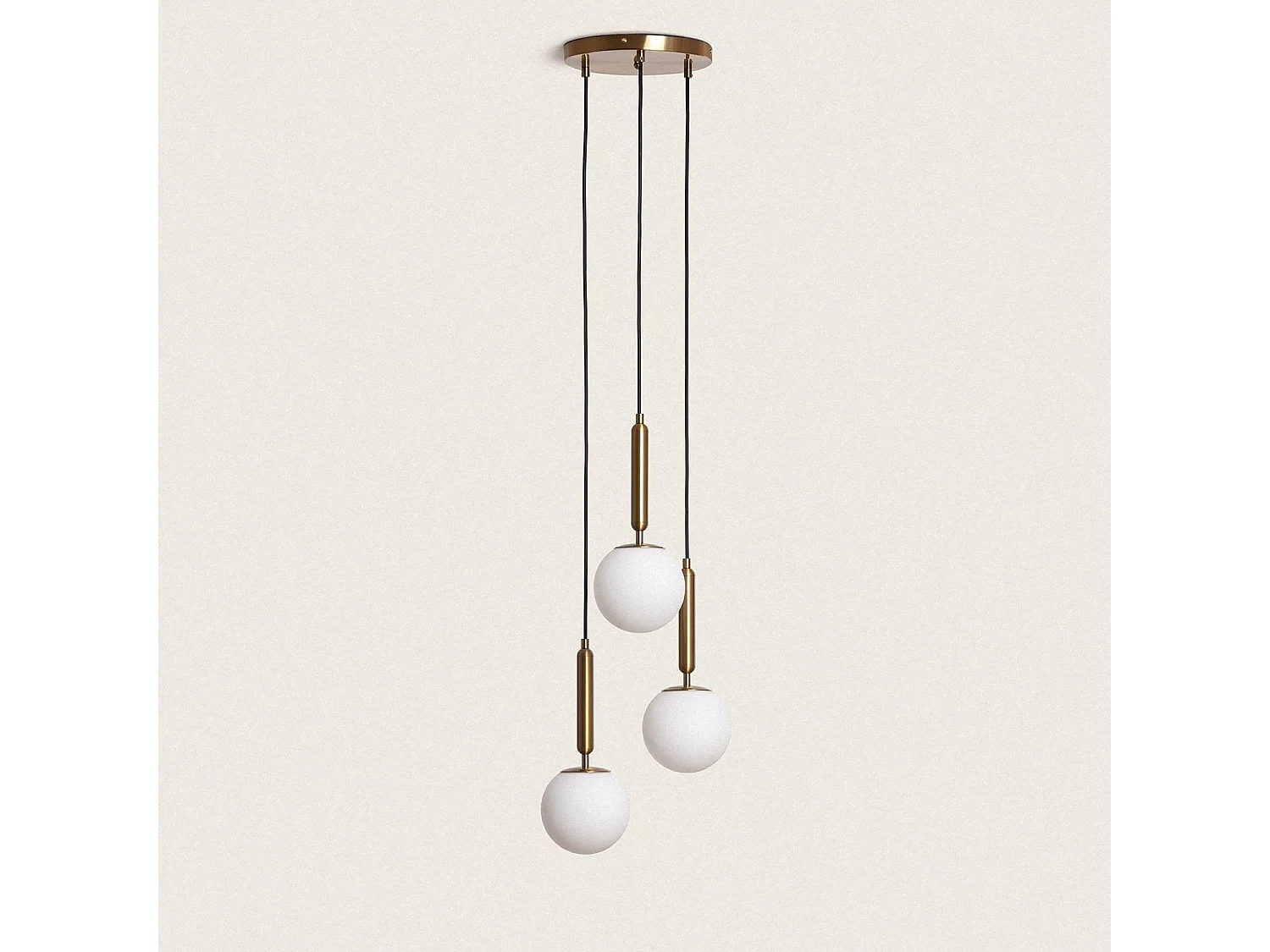 Suspension Métal et Verre Tri Oto Doré