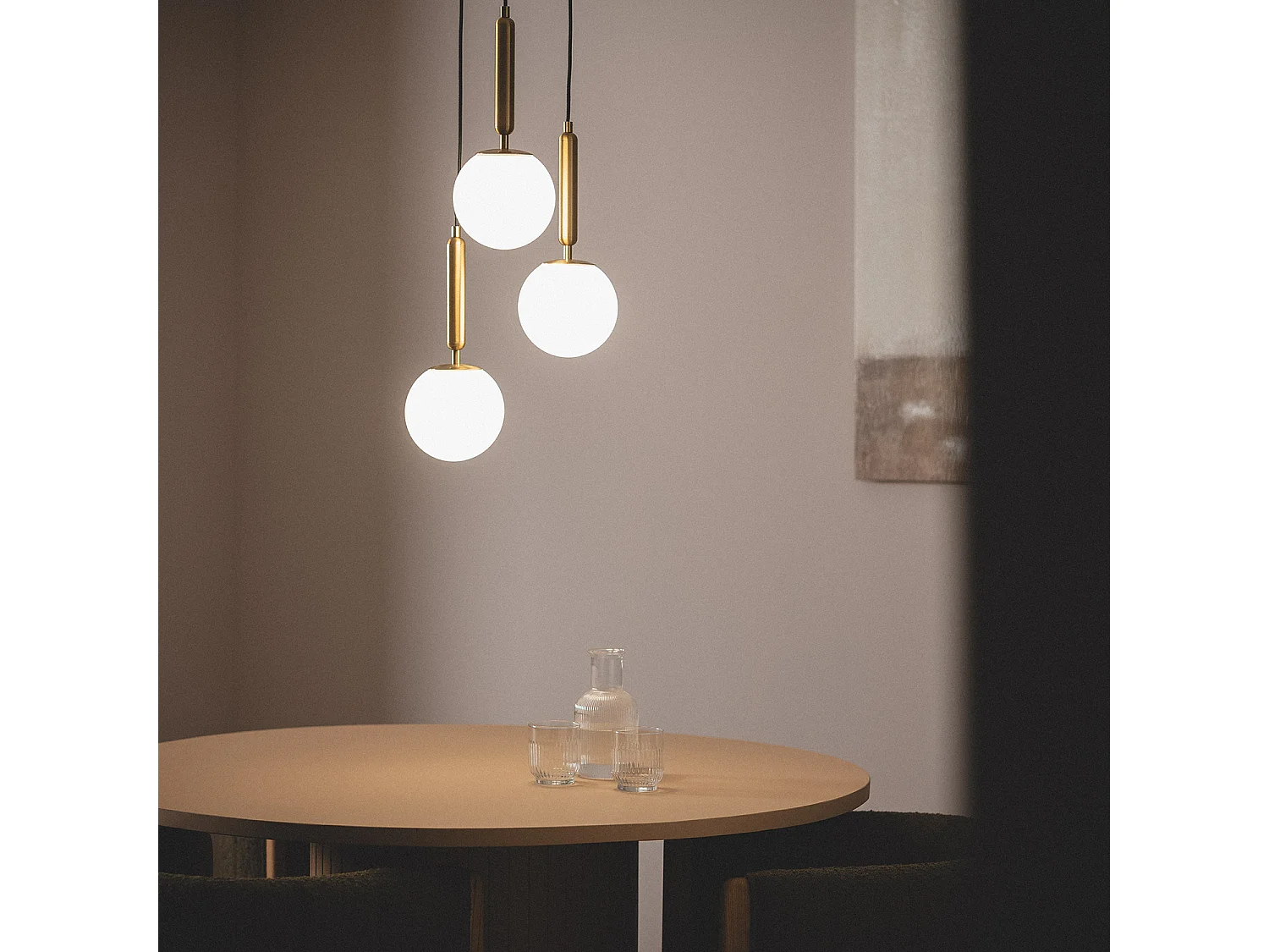 Suspension Métal et Verre Tri Oto Doré