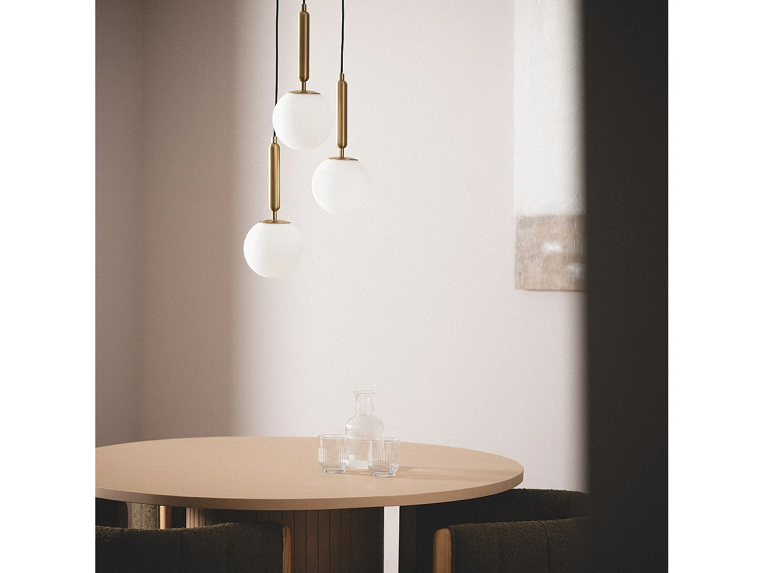 Suspension Métal et Verre Tri Oto Doré