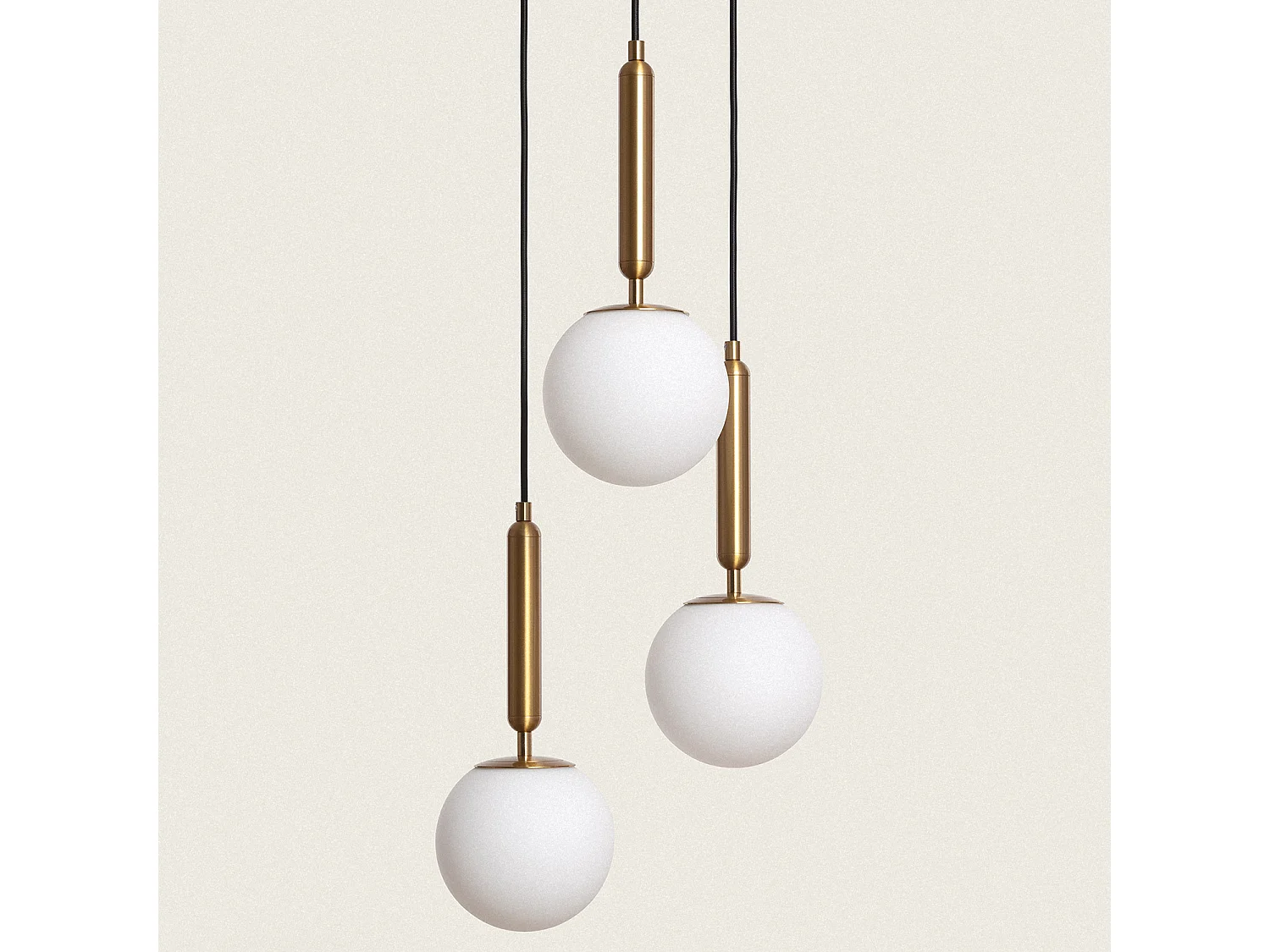 Suspension Métal et Verre Tri Oto Doré