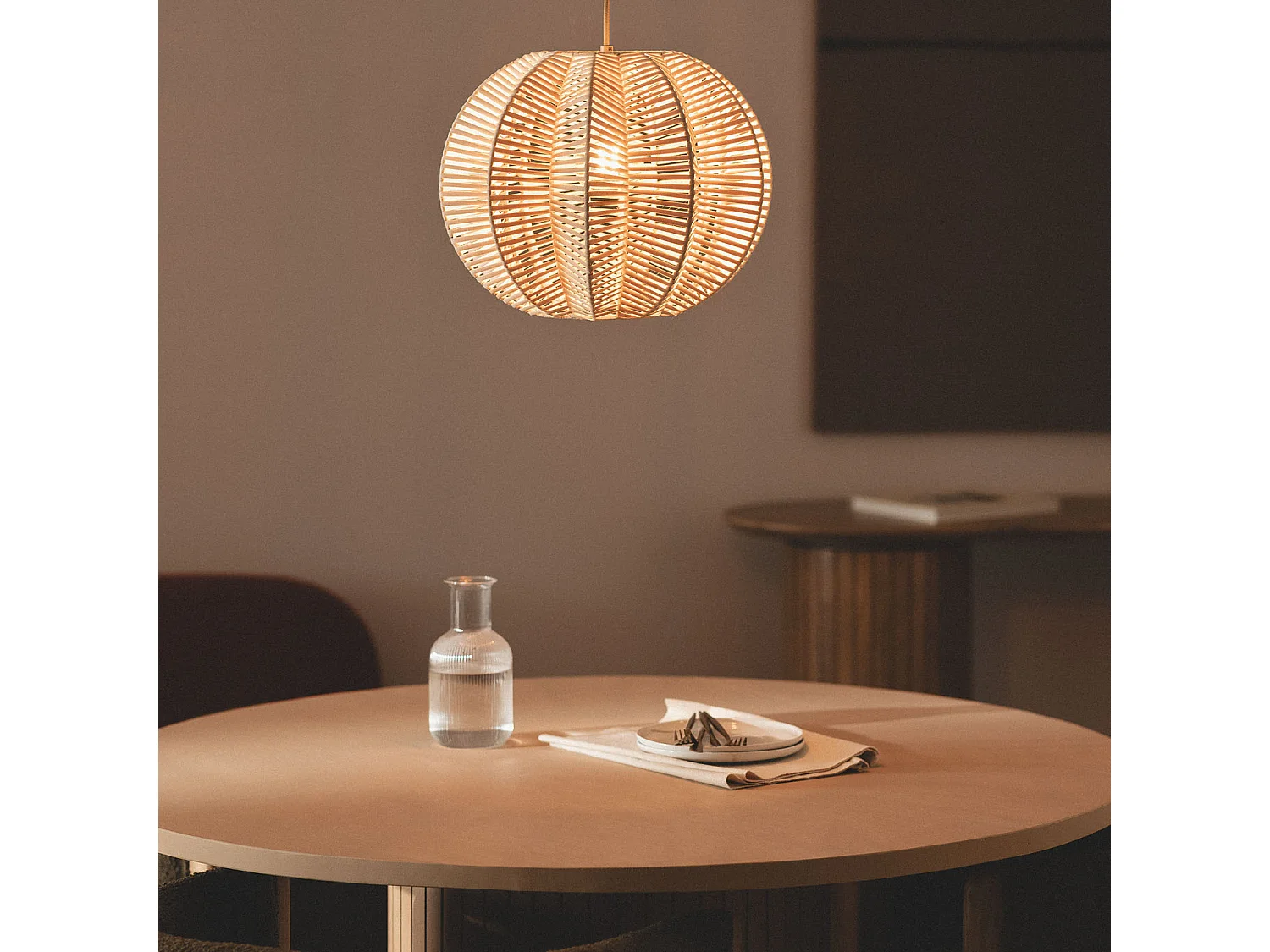 Lampada a Sospensione Rattan Tobonga Naturale