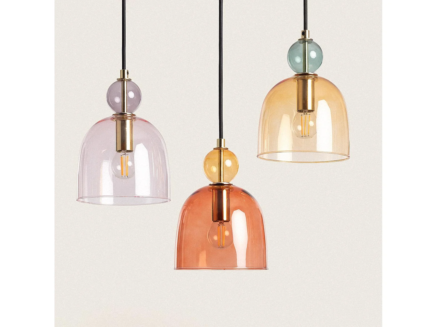 Suspension Métal et Verre Mono-Baudelaire Rouge