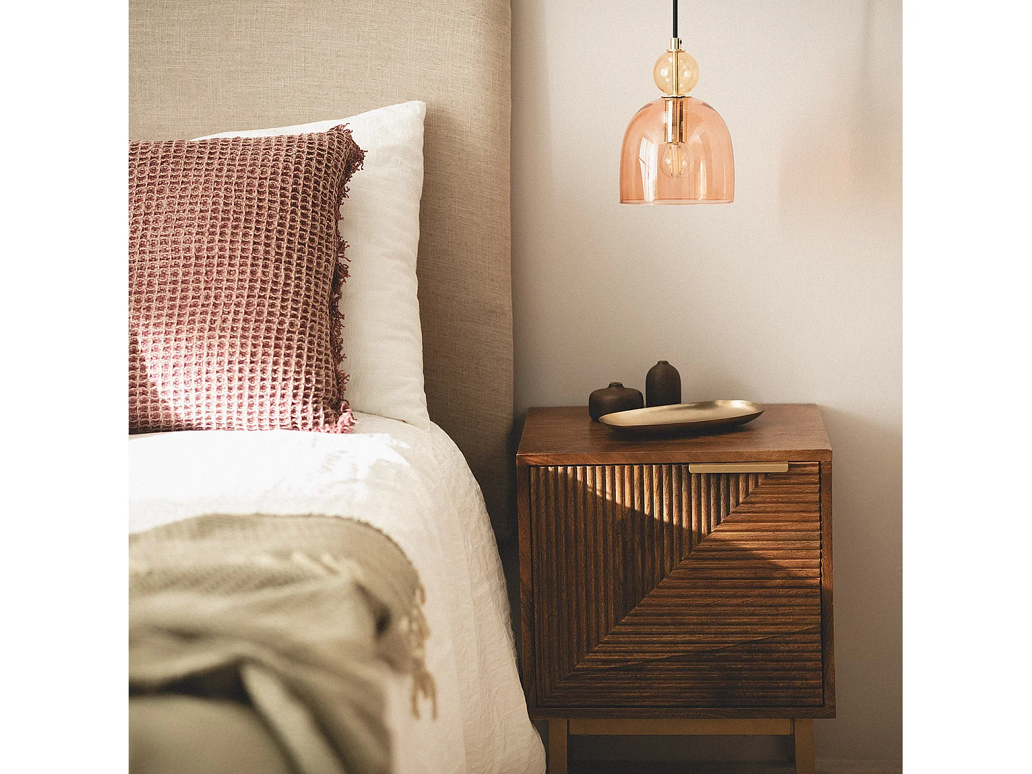 Suspension Métal et Verre Mono-Baudelaire Rouge