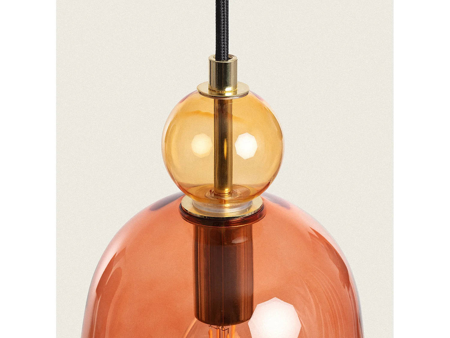 Suspension Métal et Verre Mono-Baudelaire Rouge