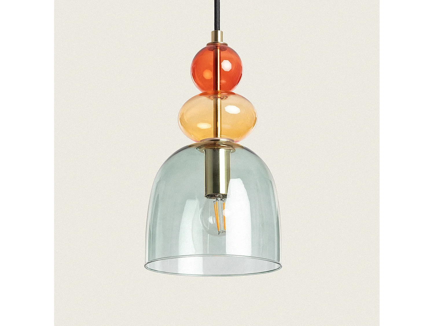 Suspension Métal et Verre Baudelaire  Vert