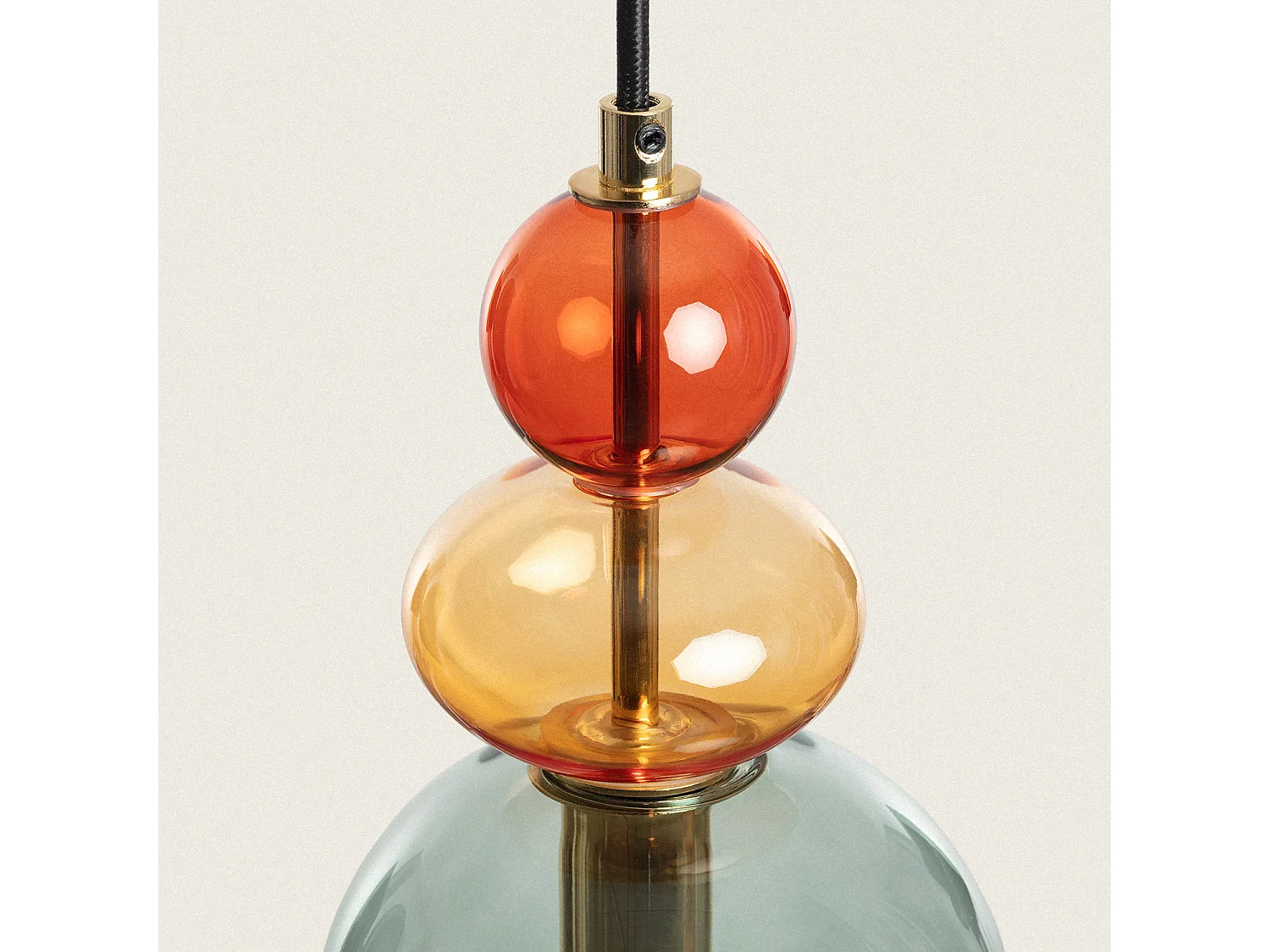 Suspension Métal et Verre Baudelaire  Vert