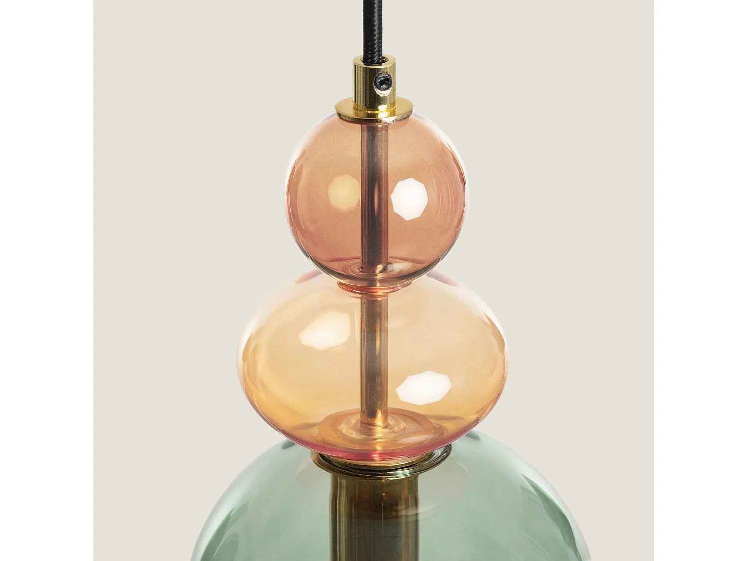 Lampada a Sospensione Baudelaire Metallo e Vetro Verde