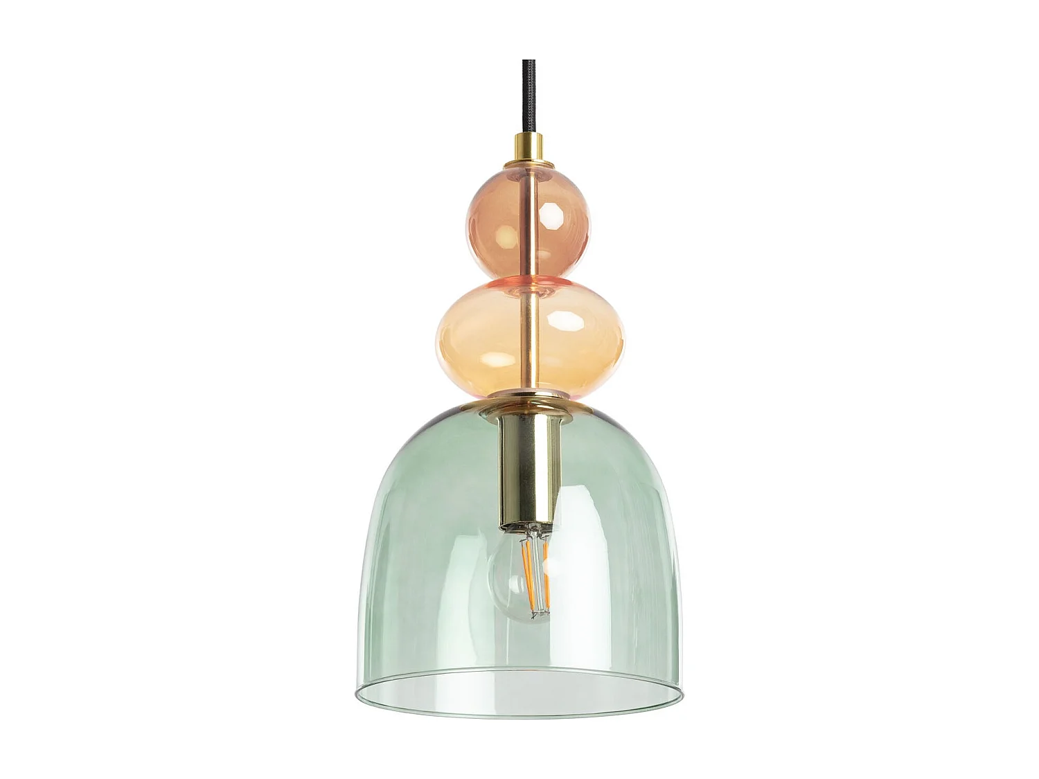 Lampada a Sospensione Baudelaire Metallo e Vetro Verde