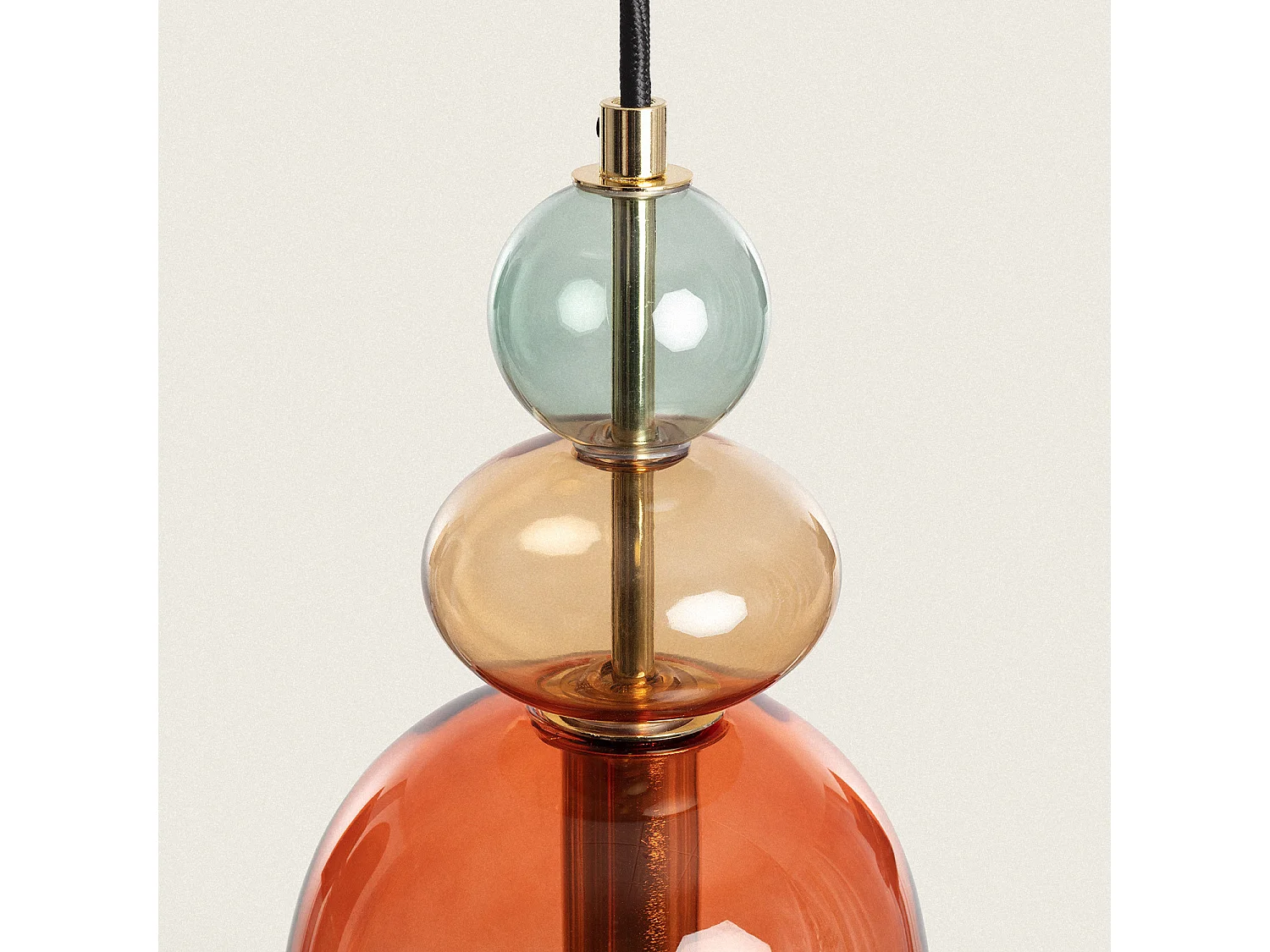 Lámpara Colgante Metal y Cristal Baudelaire Rojo