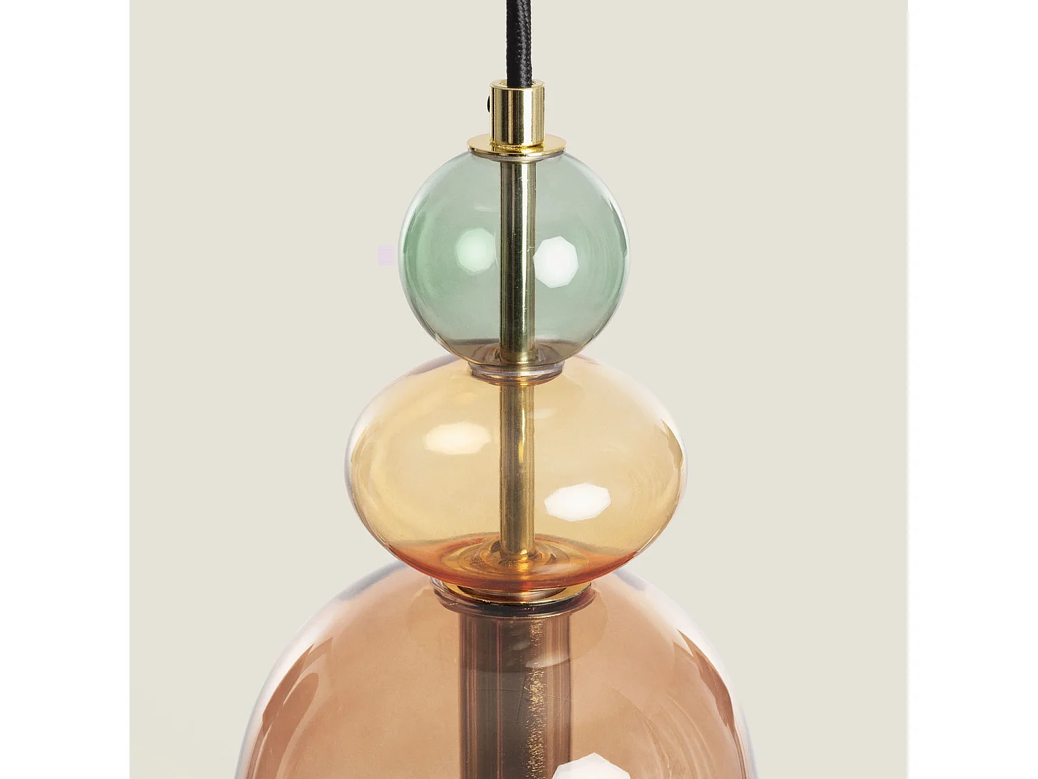 Lampada a Sospensione Baudelaire Metallo e Vetro Rosso