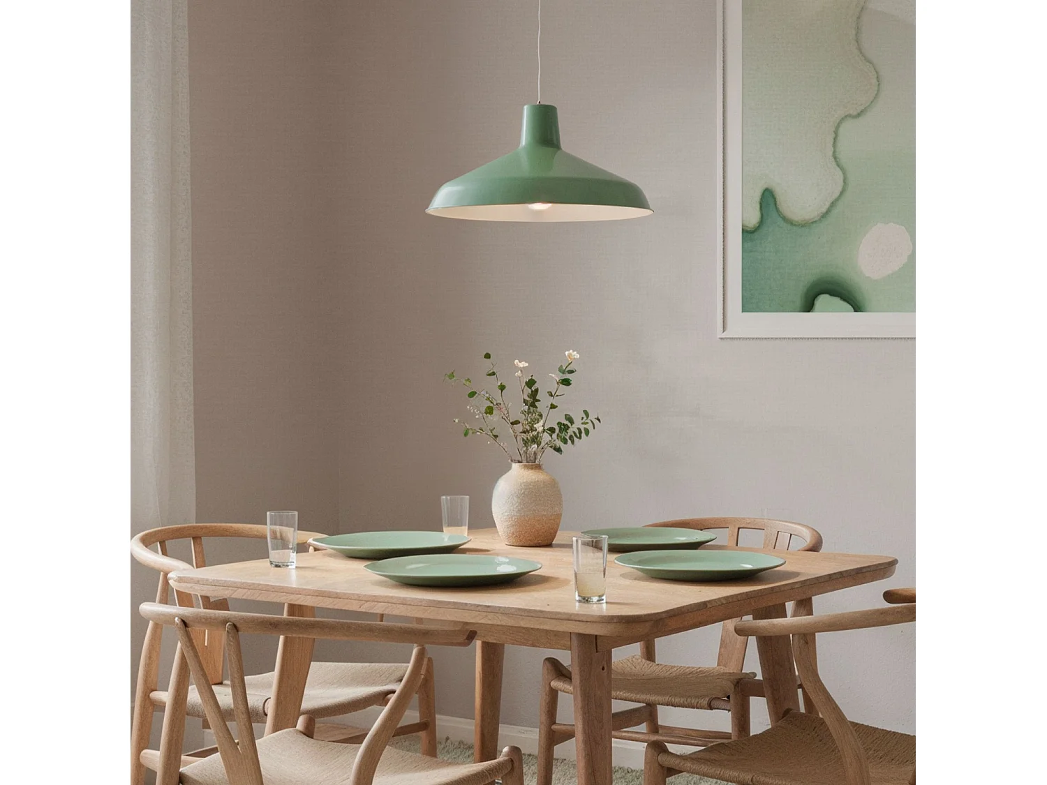 Lámpara Colgante Metal Meistter Verde Celadón