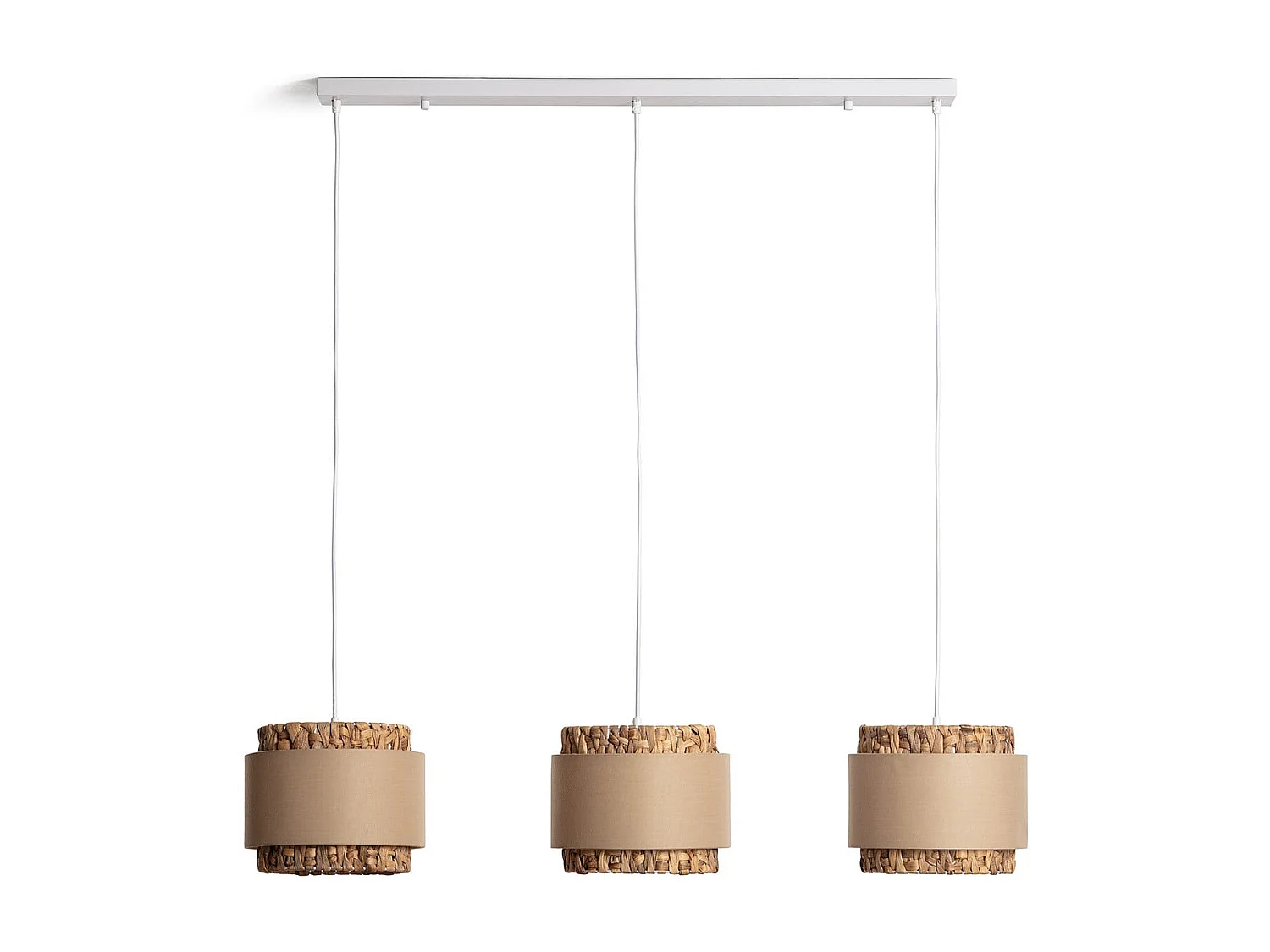 Lámpara Colgante Fibras Naturales Tri Orleans Beige