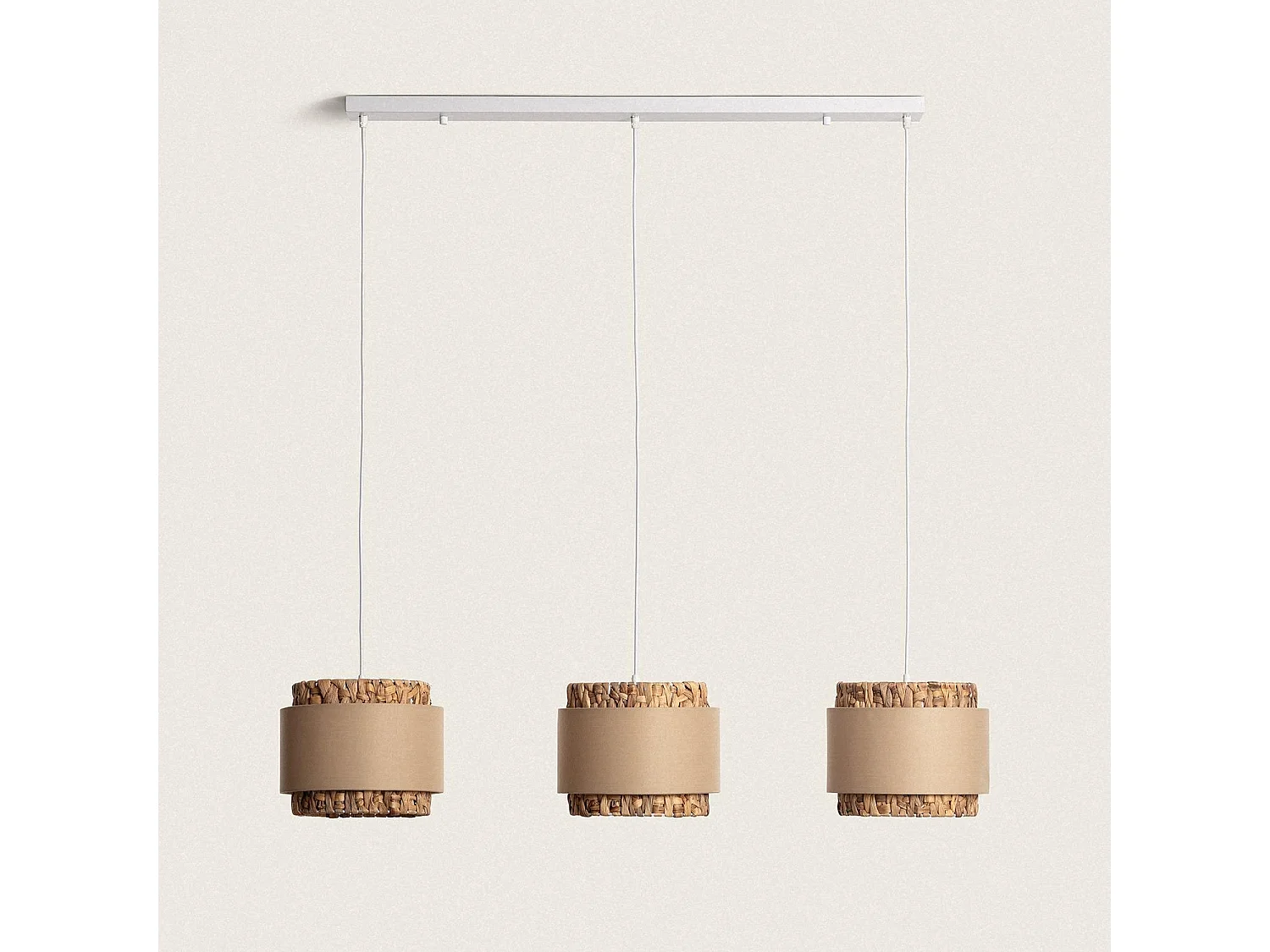 Lámpara Colgante Fibras Naturales Tri Orleans Beige