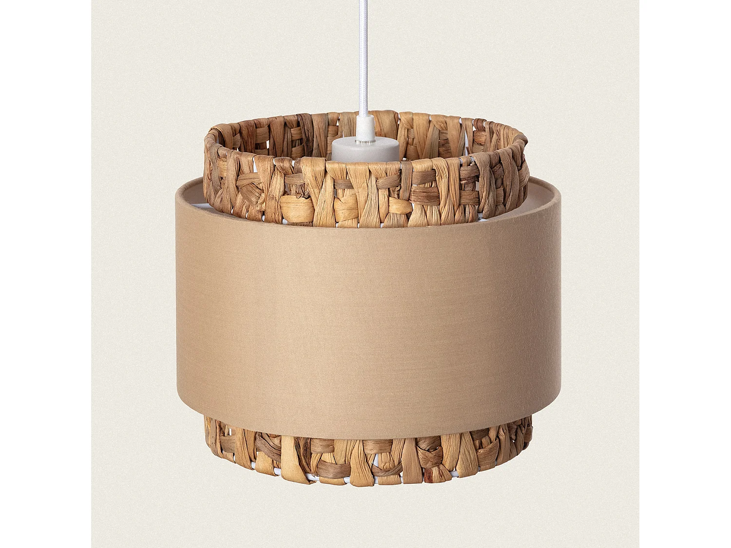 Lámpara Colgante Fibras Naturales Tri Orleans Beige