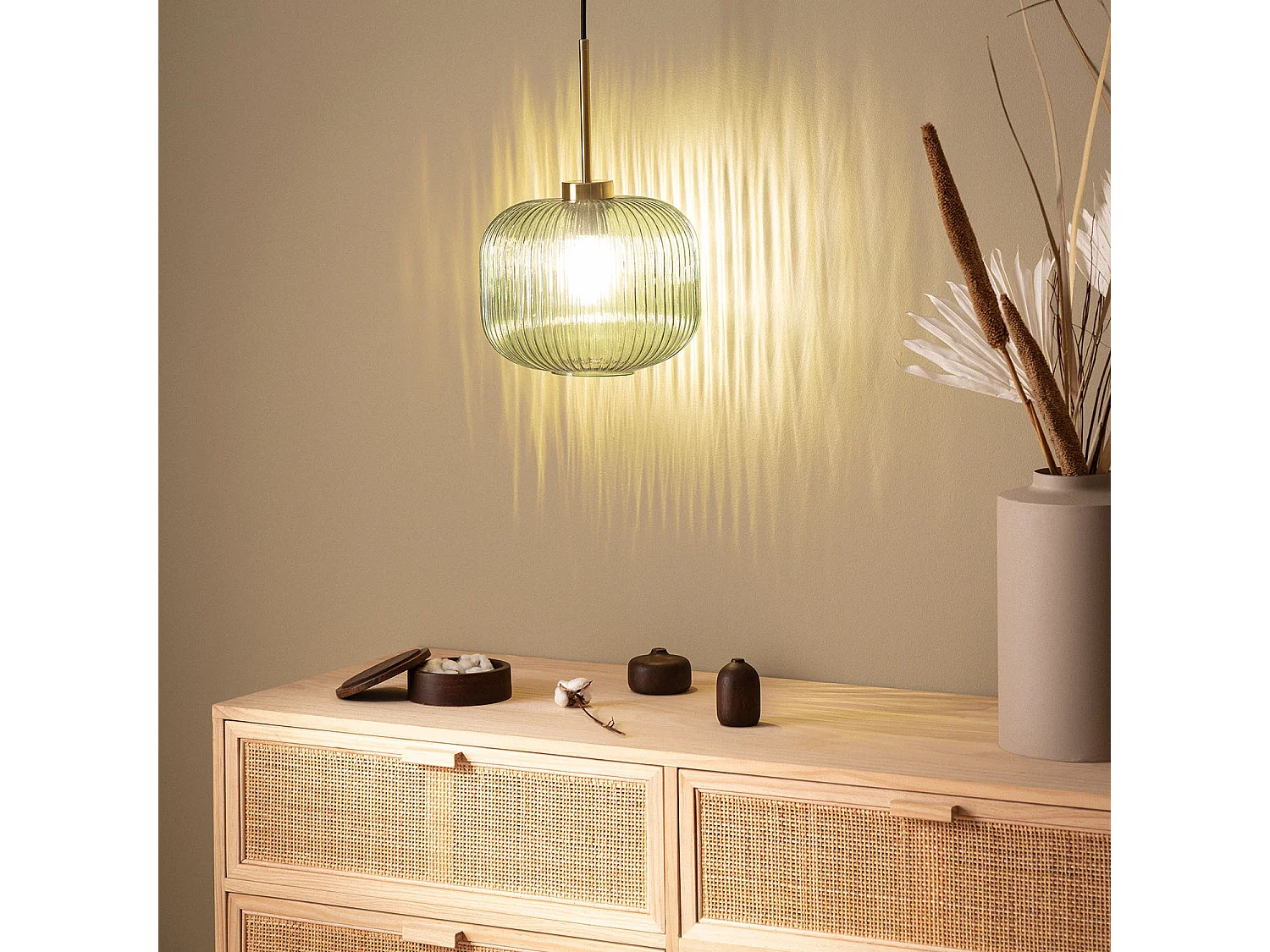 Suspension Verre Edwin Vert