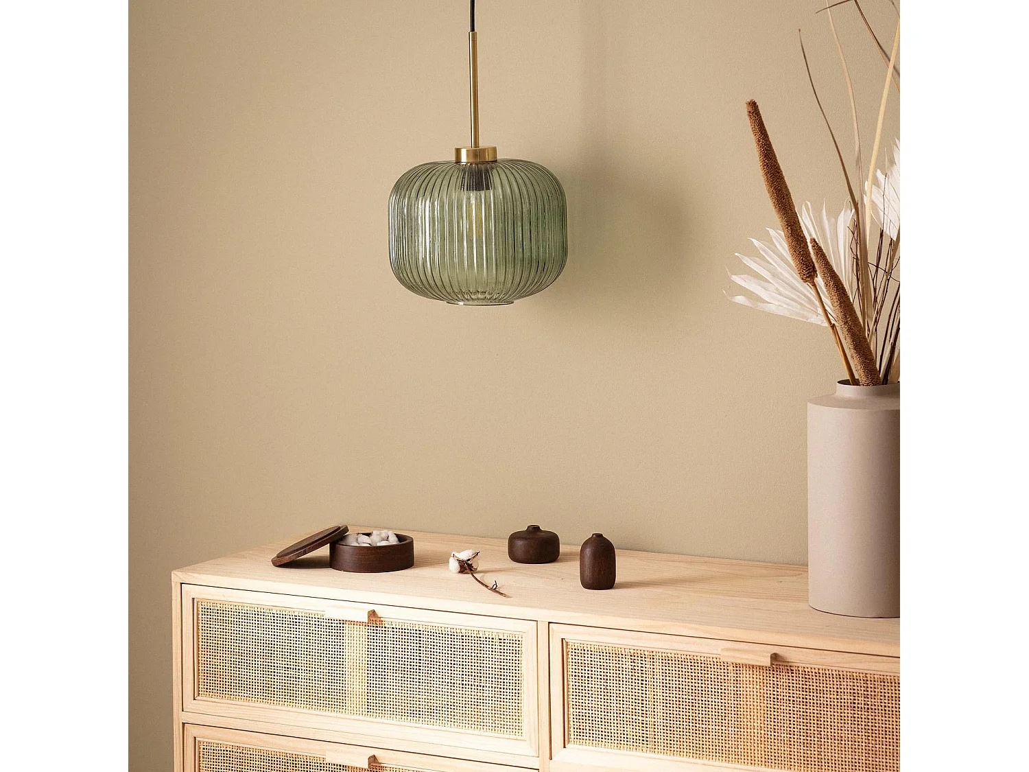 Suspension Verre Edwin Vert