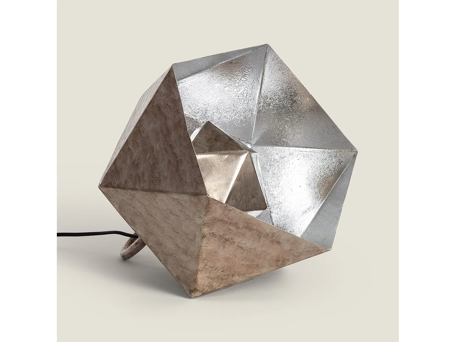 Lámpara de Mesa Metal Elia Plateado