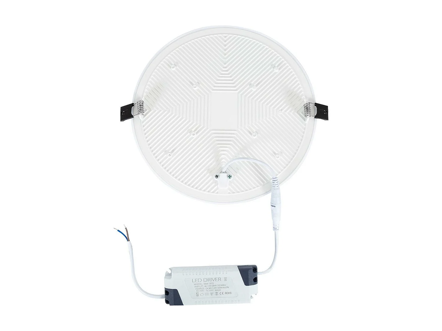 Dalle LED Ronde Slim Surface 36W IP54 Coupe Ø200mm  3000K Blanc chaud