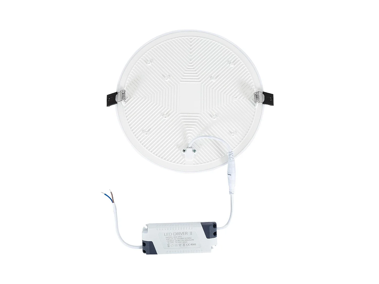 Dalle LED Ronde Slim Surface 36W IP54 Coupe Ø200mm  3000K Blanc chaud