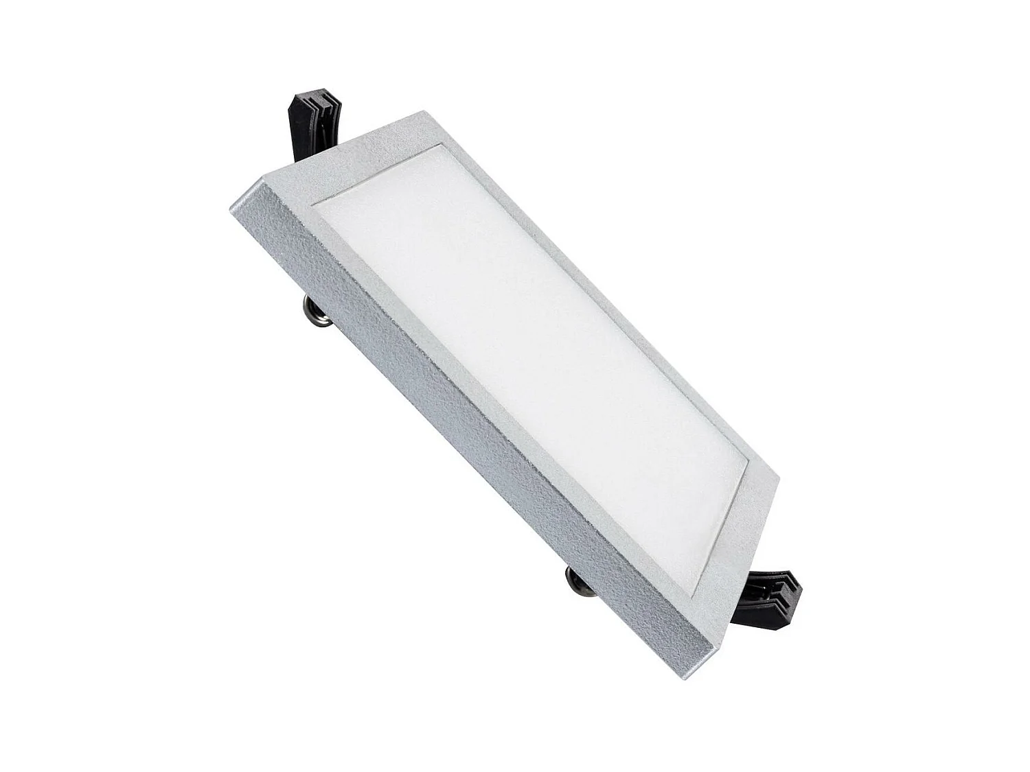 Pannello Downlight LED 8W Quadrato High Lumen Foro Ø75mm Argento LIFUD 4000K Bianco Naturale