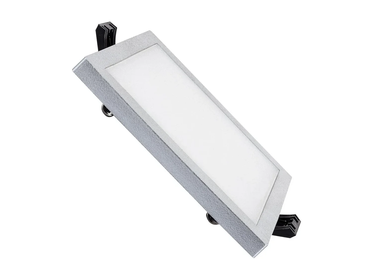 Pannello Downlight LED 8W Quadrato High Lumen Foro Ø75mm Argento 4000K Bianco Naturale