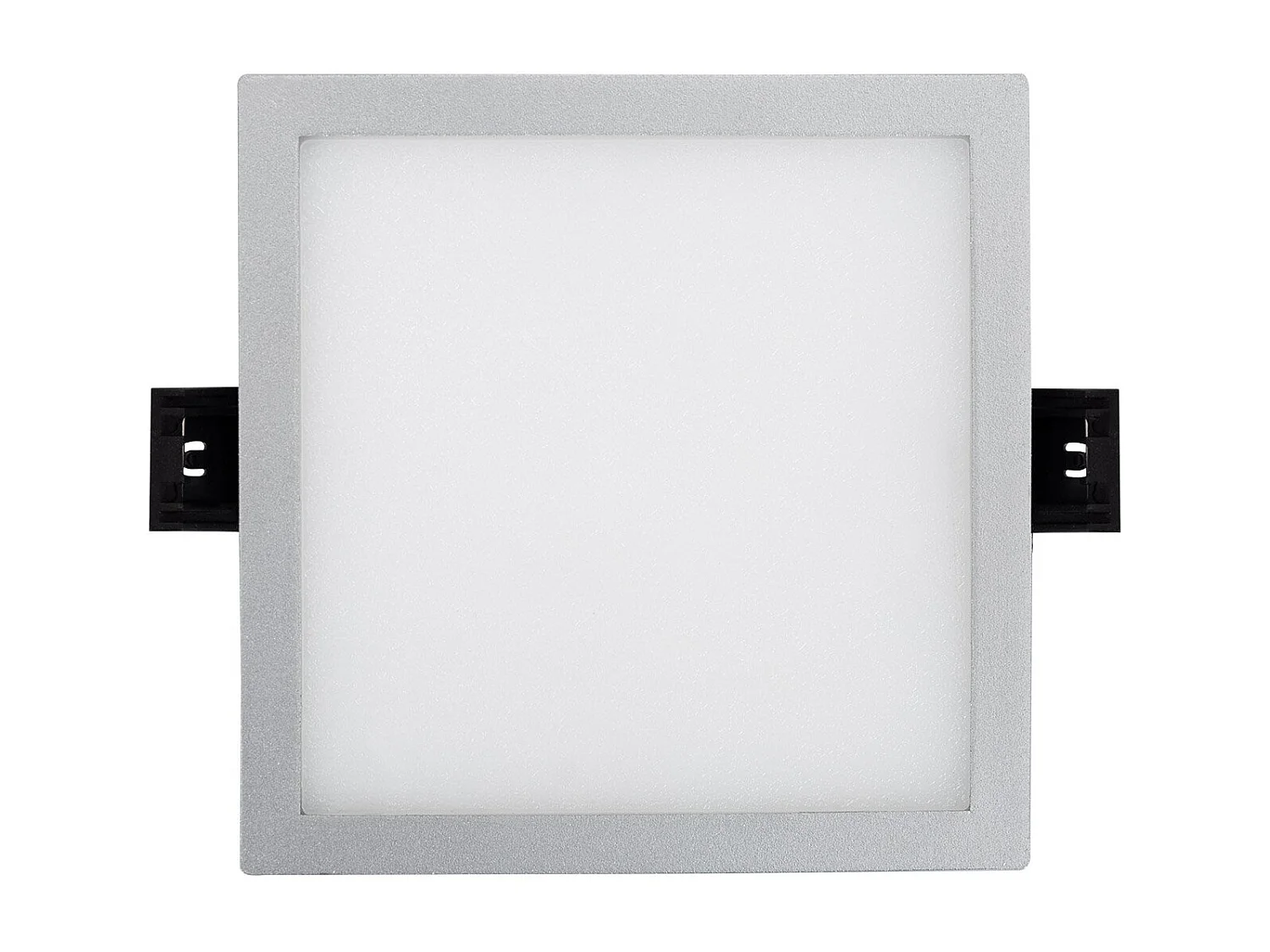 Pannello Downlight LED 8W Quadrato High Lumen Foro Ø75mm Argento 4000K Bianco Naturale