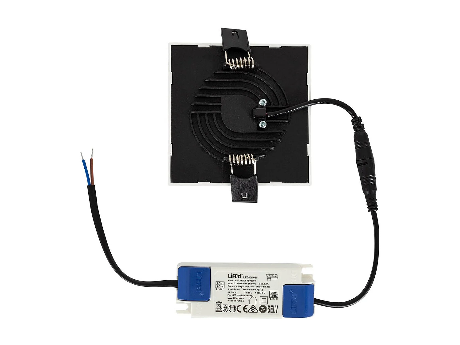 Dalle LED 8W Carrée High Lumen  Coupe Ø 75mm 4000K Blanc neutre