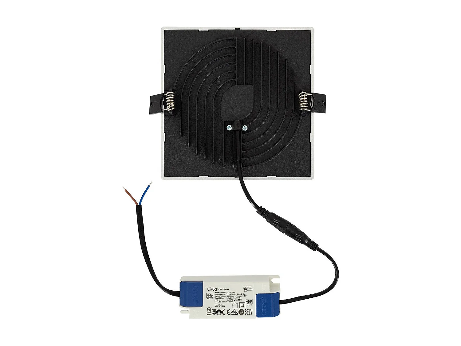 Pannello Downlight LED 16W Quardato Argento High Lumen Foro Ø135mm 4000K Bianco Naturale