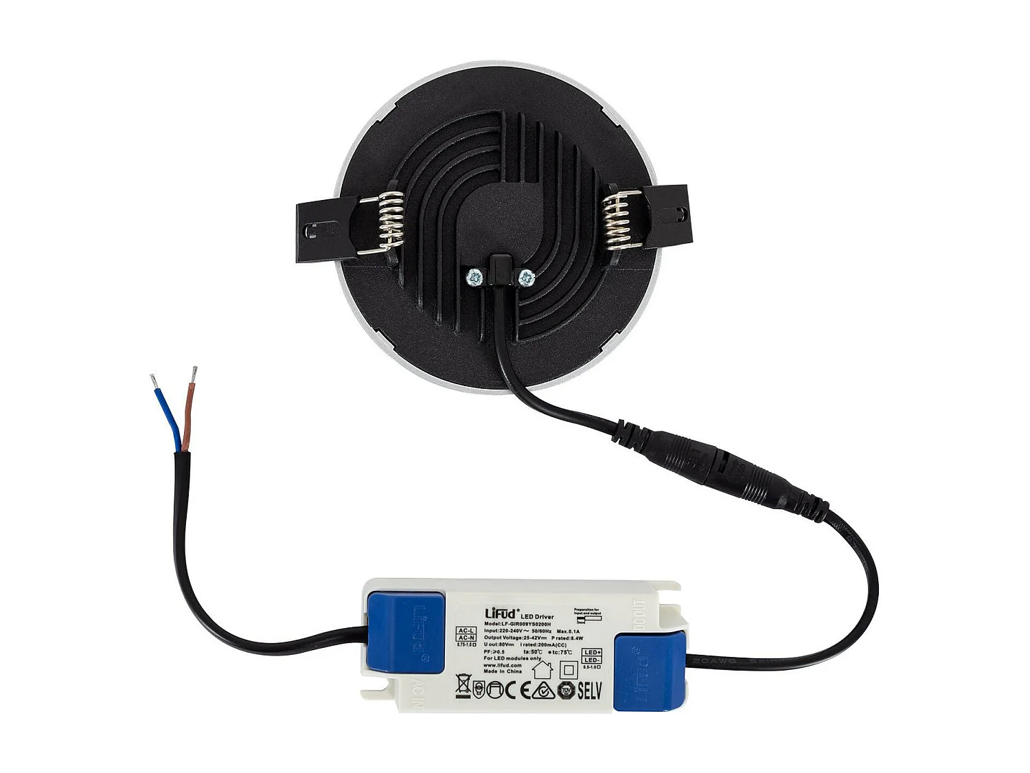 Downlight LED 8W Circolare Slim Superficie Grigio Foro Ø 75mm LIFUD 4000K Bianco Naturale