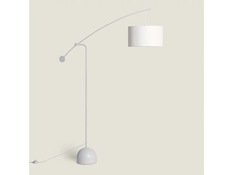 Lámpara de Pie Metal Meetkunde Blanco