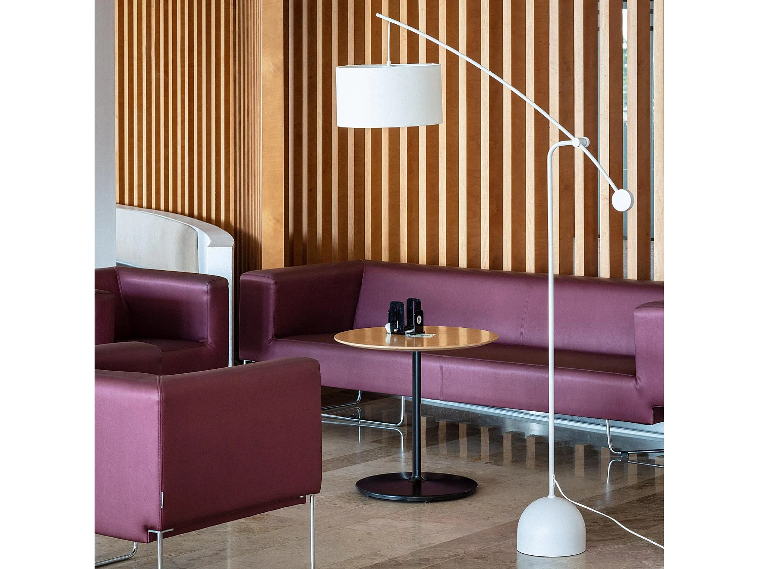 Lámpara de Pie Metal Meetkunde Blanco