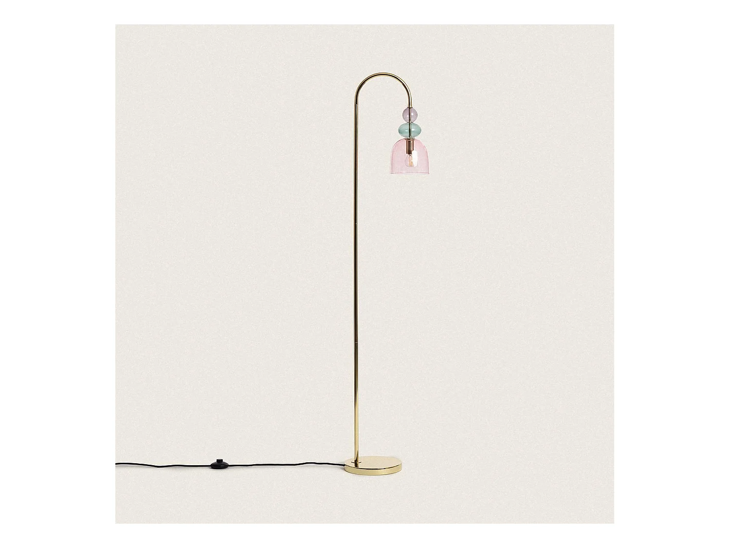 Lampadaire Métal et Verre Baudelaire Rose