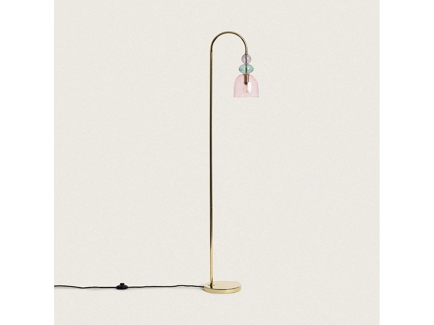 Lampadaire Métal et Verre Baudelaire Rose