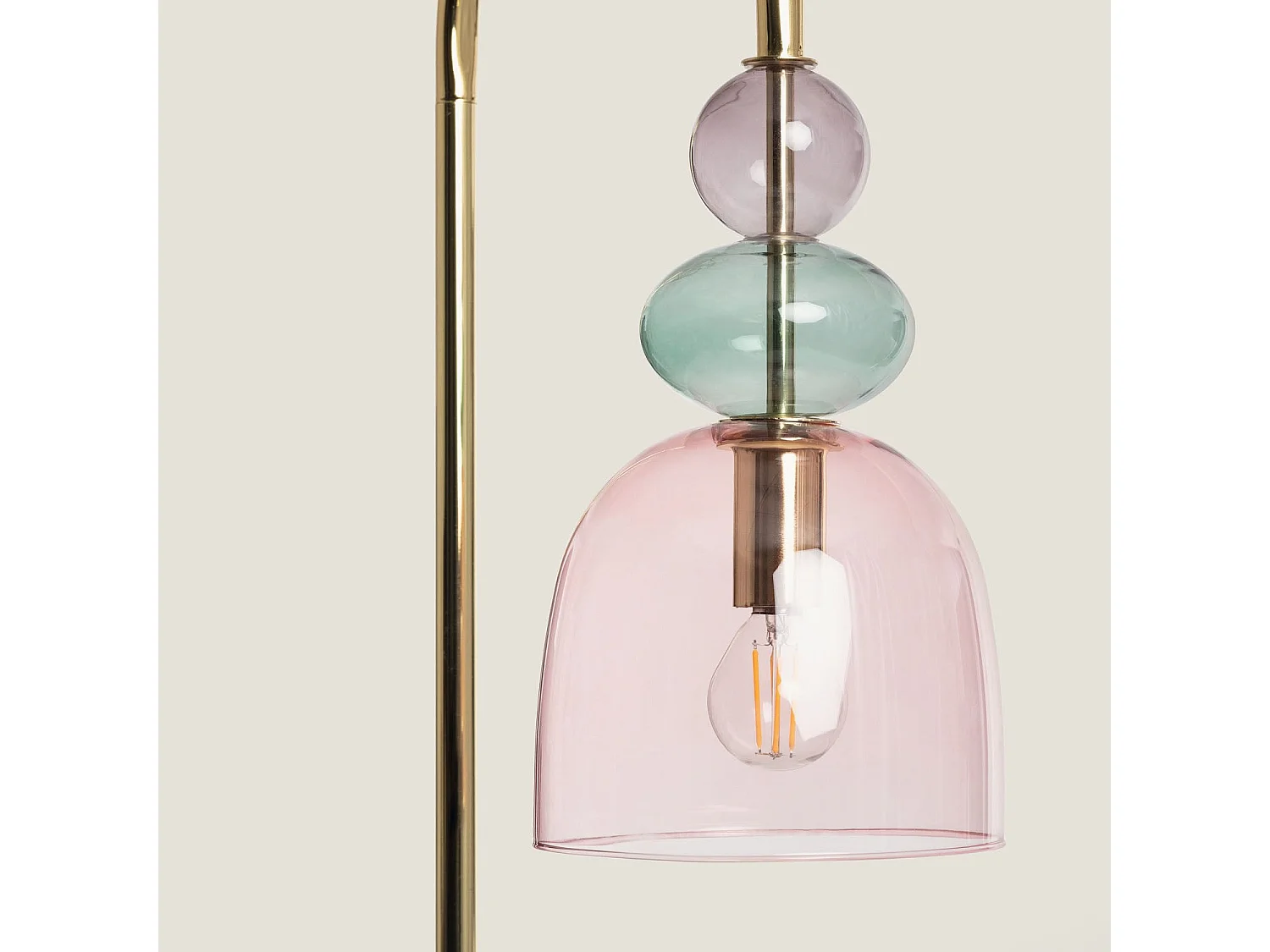 Lampadaire Métal et Verre Baudelaire Rose