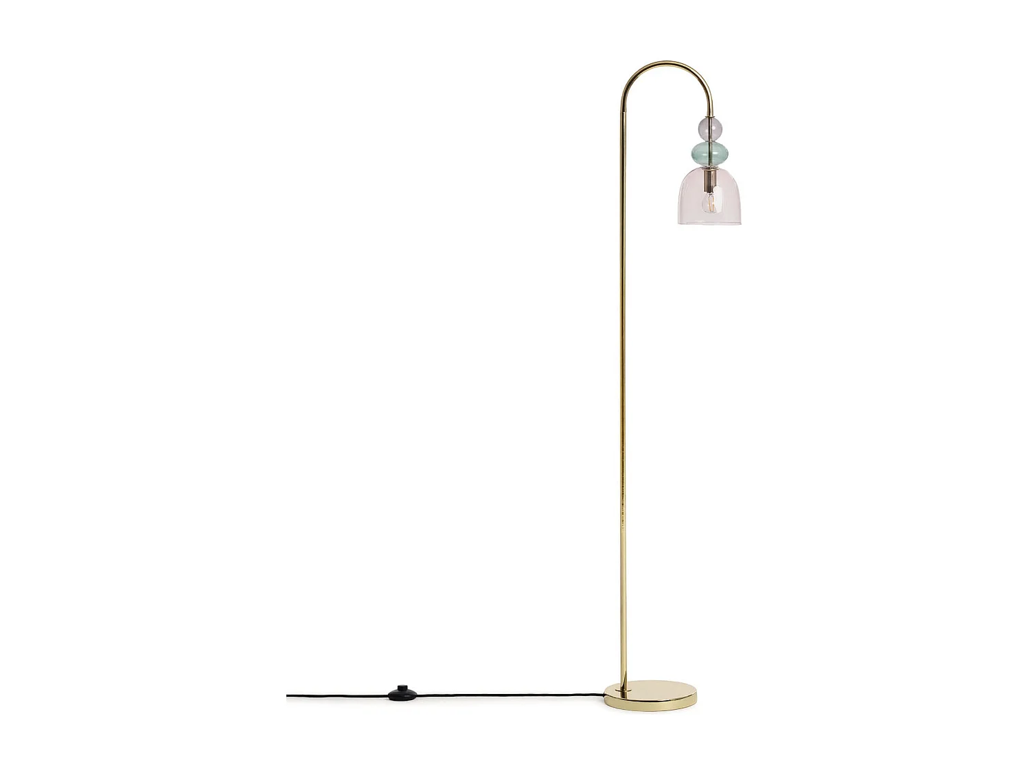 Lampadaire Métal et Verre Baudelaire Rose
