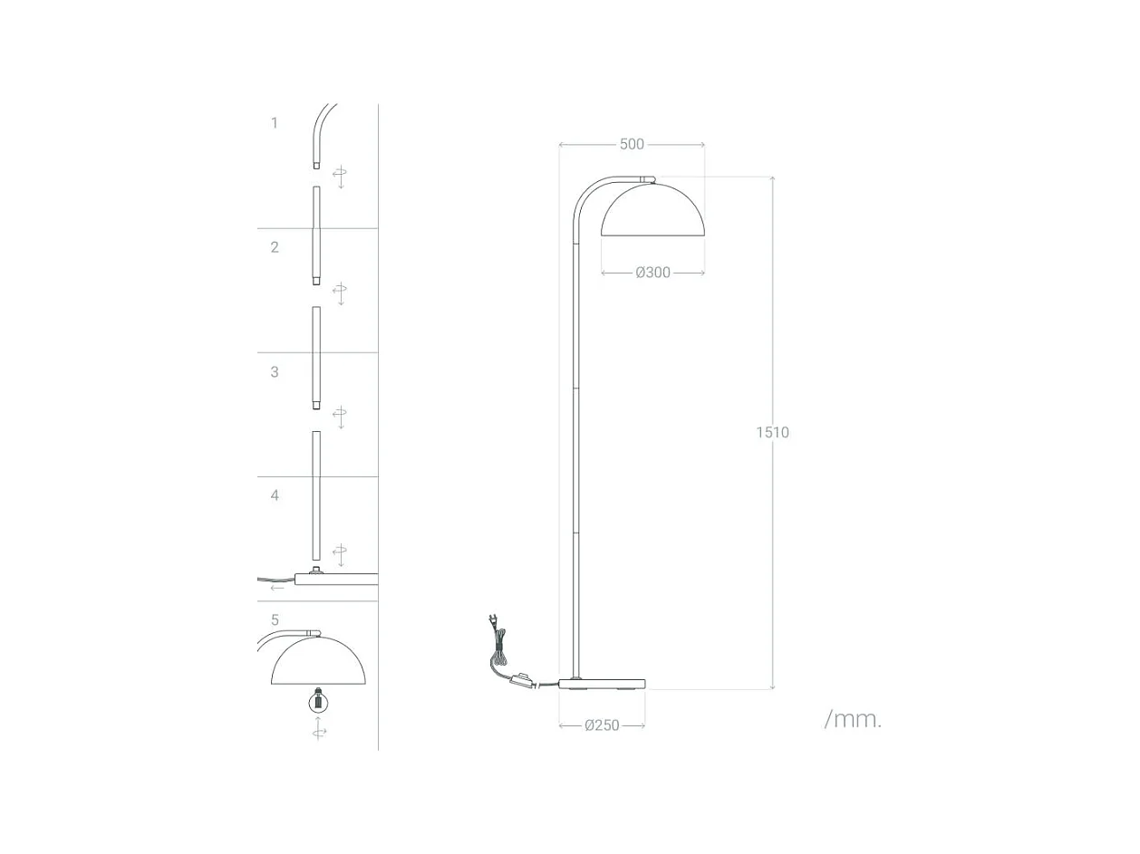 Lampada da Terra Bowlen Oro
