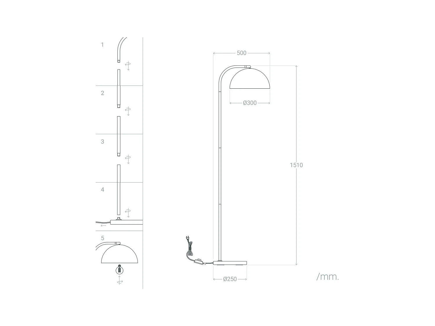 Lampada da Terra Bowlen Oro