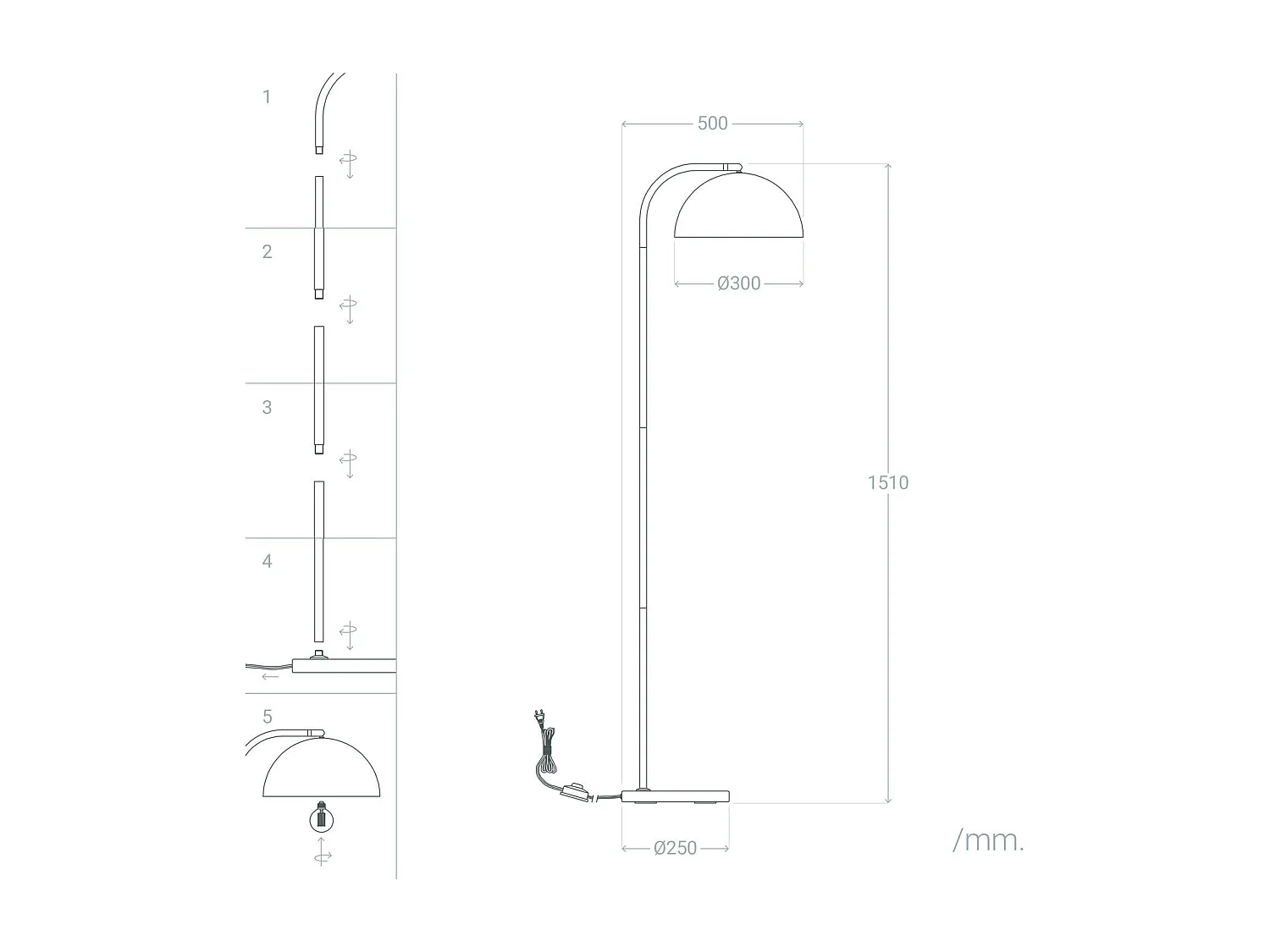 Lampada da Terra Bowlen Oro