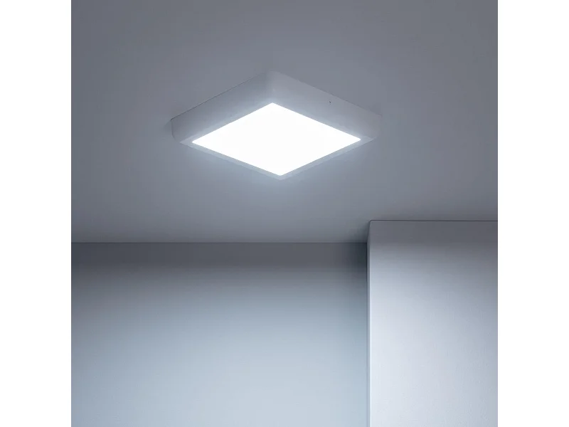 Plafón LED 18W Cuadrado Metal 225x225 mm Design White 2900K - 3200K Blanco Cálido