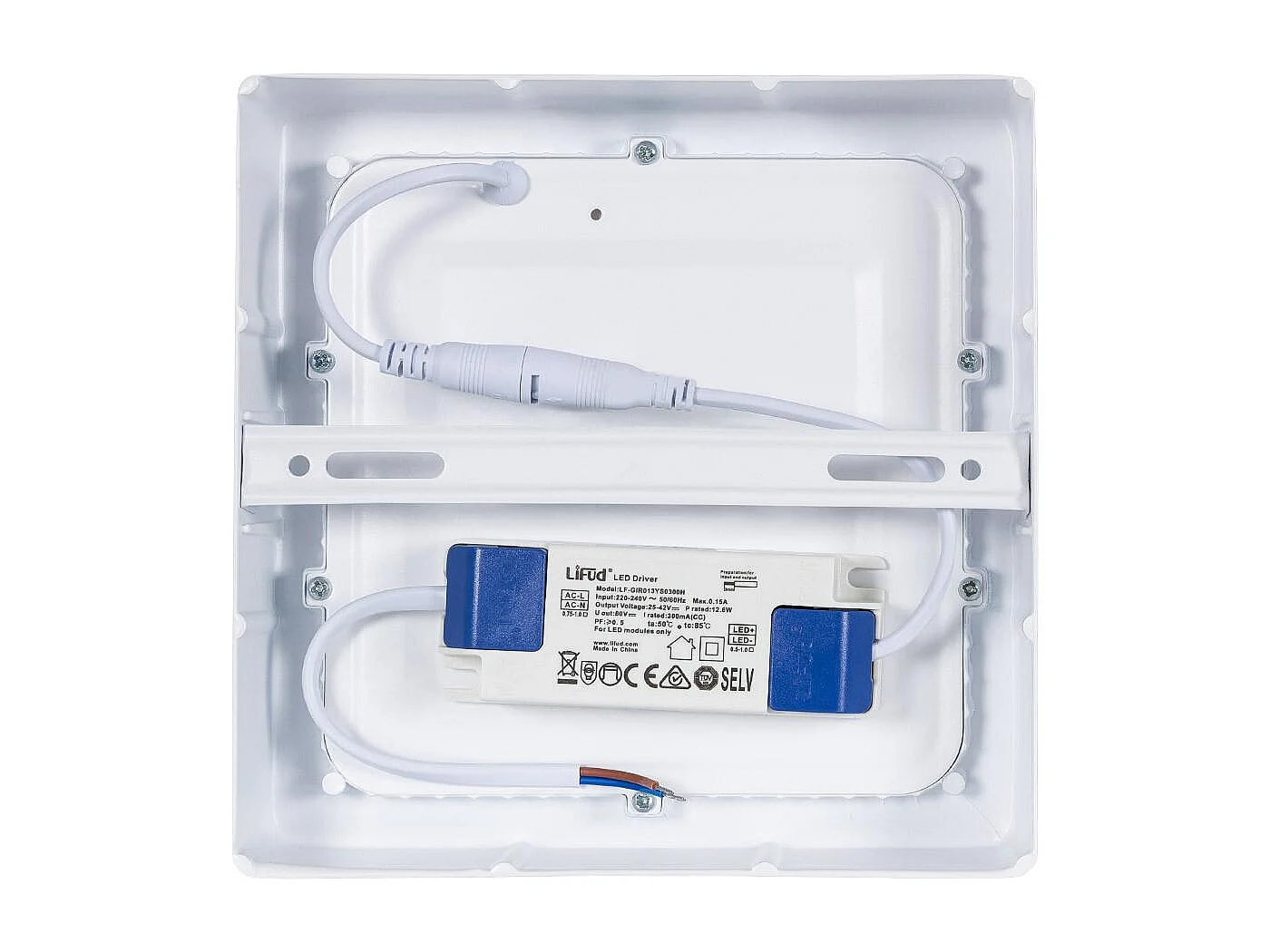 Plafonnier LED Carré 12W  170x170 mm 6000K Blanc froid