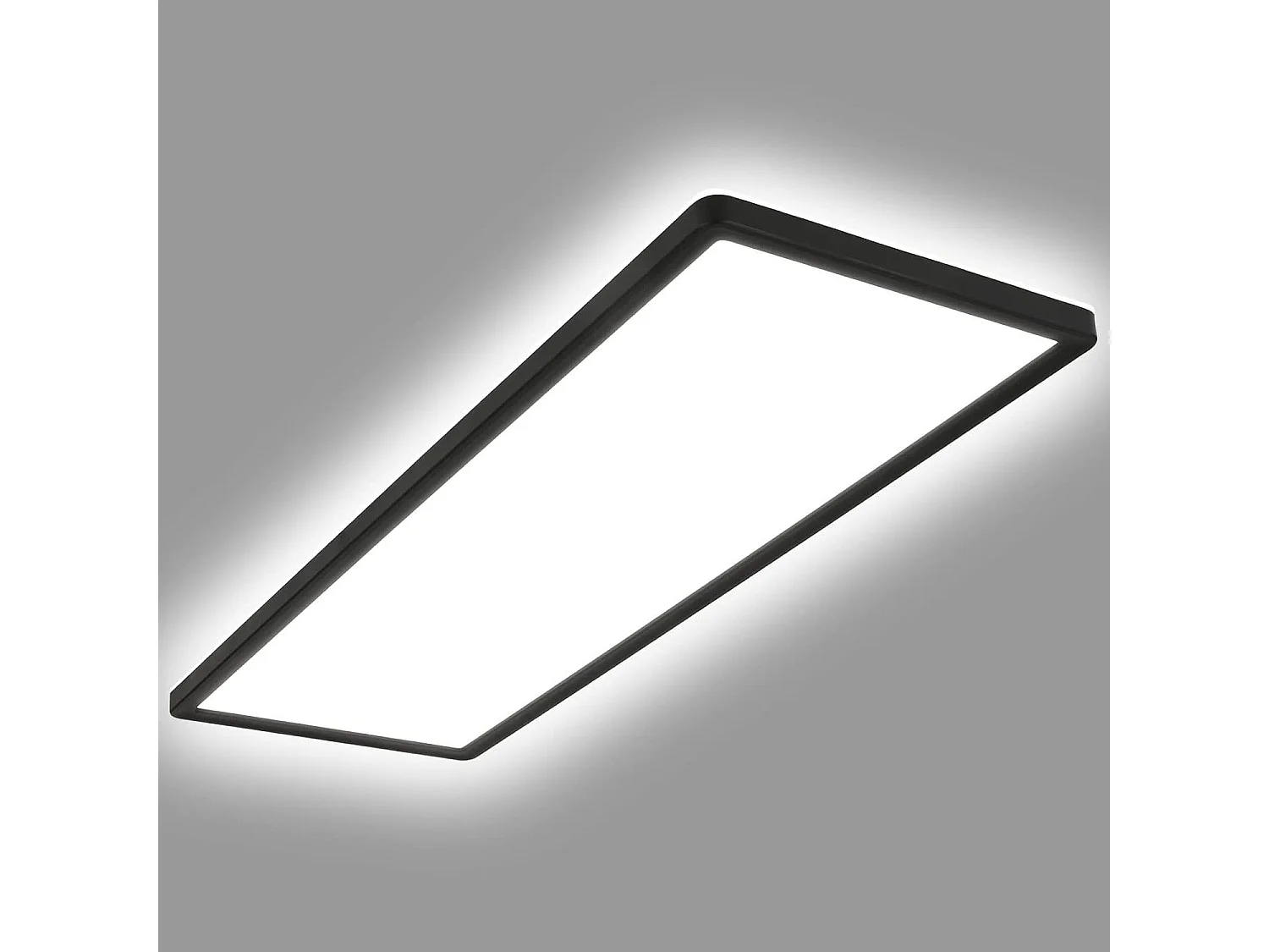 Plafoniera LED 24W Rettangolare SwitchCCT Selezionabile 580x200 mm Doppia Luce Nero Selezionabile (Caldo-Naturale-Freddo)