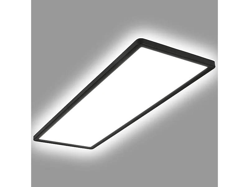 Plafonnier LED 24W Rectangulaire SwitchCCT Sélectionnable 580x200 mm Double Face Noir Sélectionnable (chaud-neutre-froid)