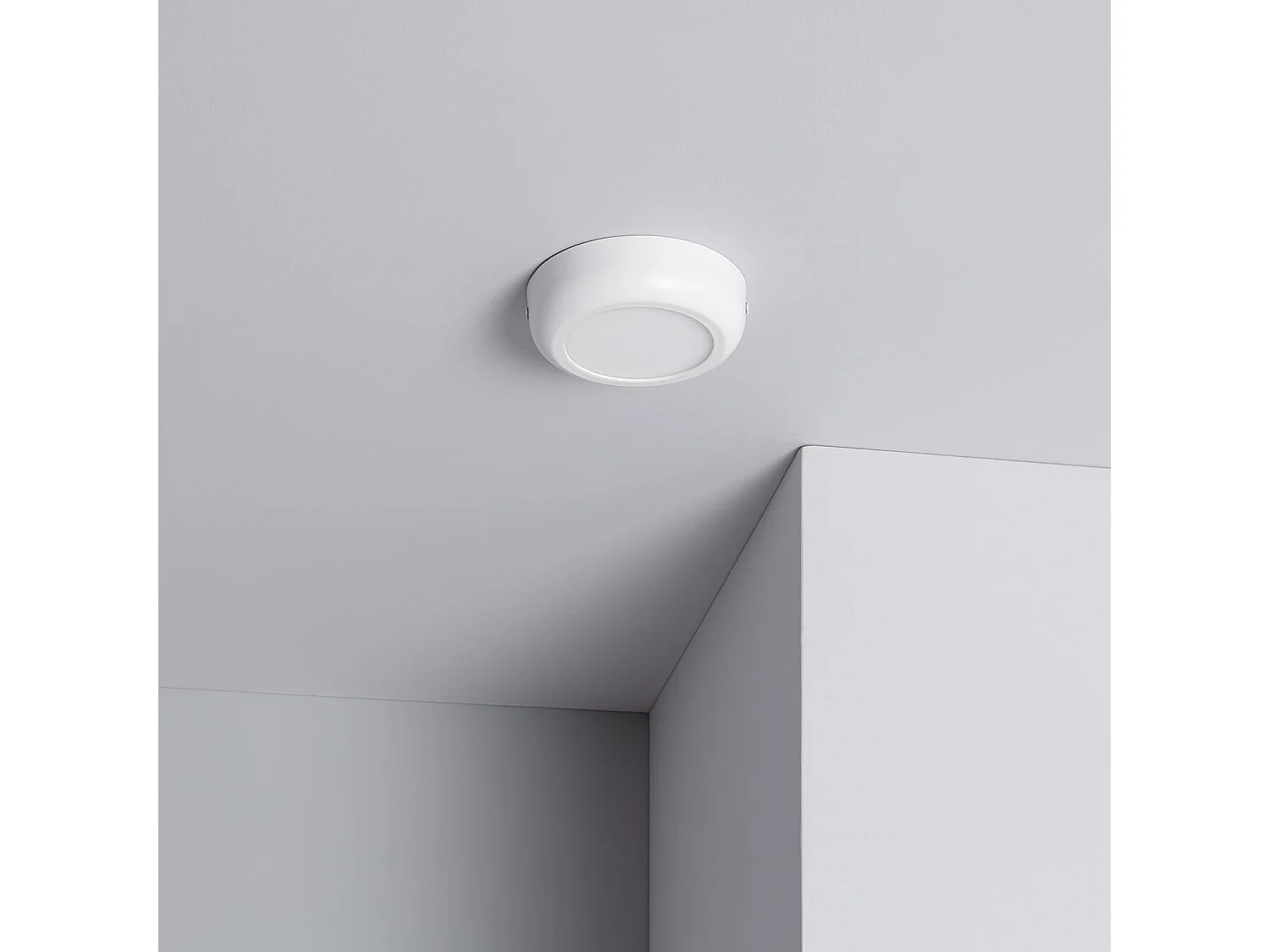 Plafonnier LED Rond Métal Design White 6W Ø125 mm  6000K Blanc froid