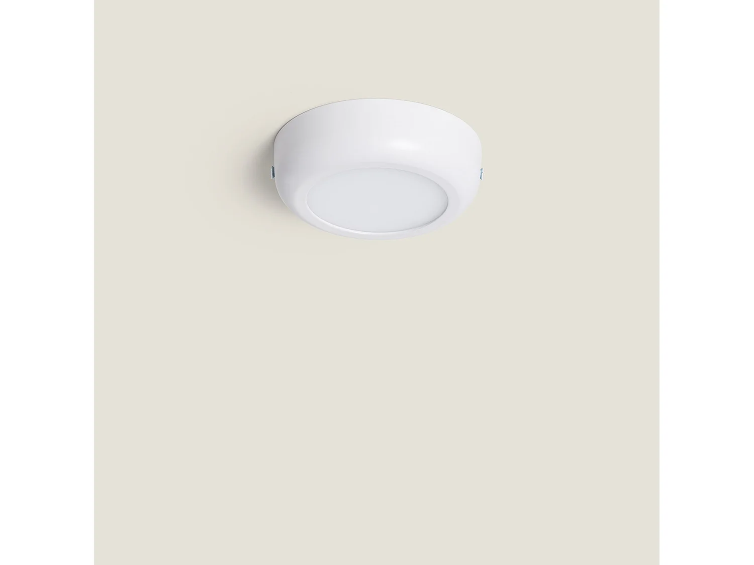 Plafonnier LED Rond Métal Design White 6W Ø125 mm  6000K Blanc froid
