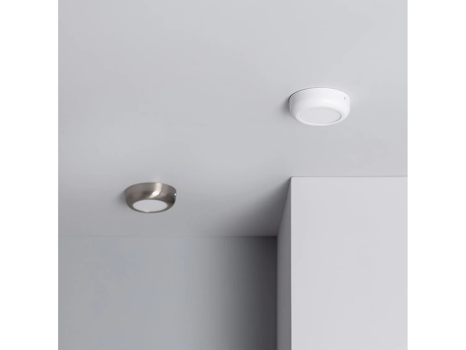 Plafonnier LED Rond Métal Design White 6W Ø125 mm  6000K Blanc froid