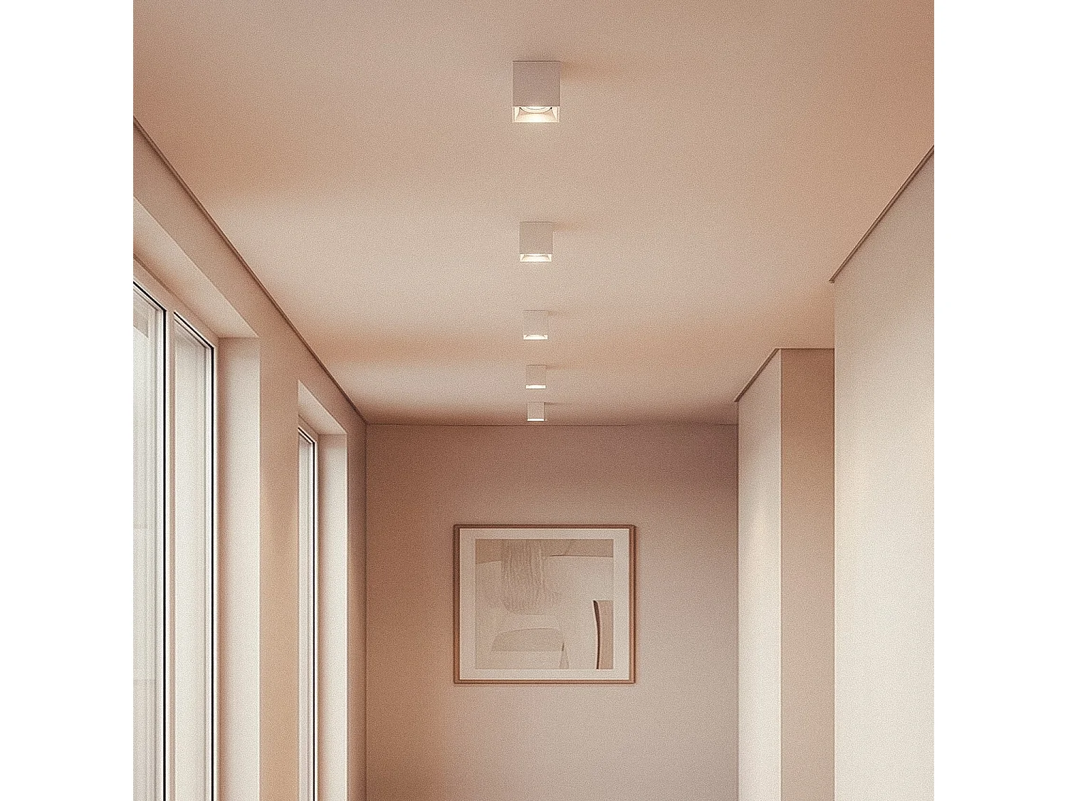 Applique da Soffitto Quadrata Bianco con Lampadina GU10 Space 2700K Bianco Caldo