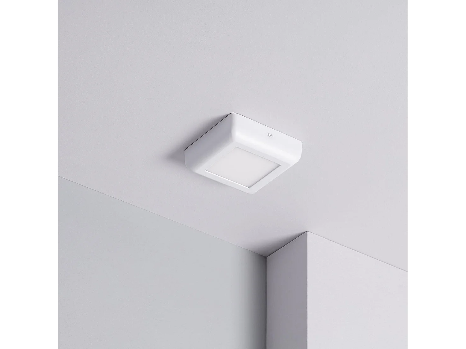 Plafonnier LED Carré Métal Design White 6W 122x122mm 4000K Blanc neutre