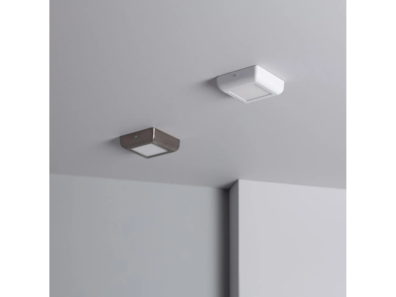 Plafonnier LED Carré Métal Design White 6W 122x122mm 4000K Blanc neutre