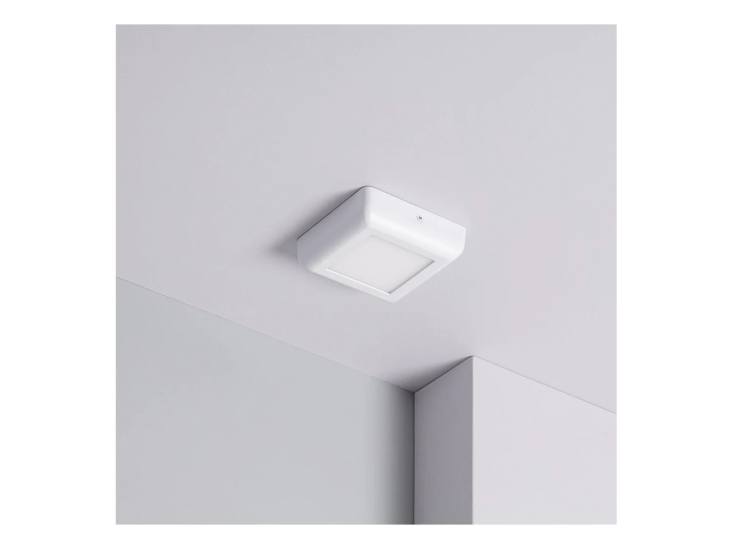 Plafón LED 6W Cuadrado Metal 122x122 mm Design White 4000K Blanco Neutro