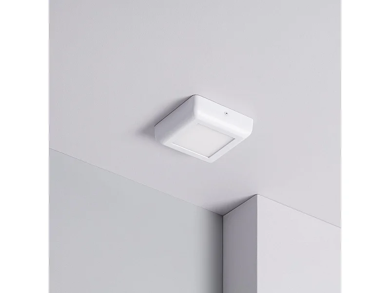 Plafonnier LED Carré Métal Design White 6W 122x122mm 4000K Blanc neutre